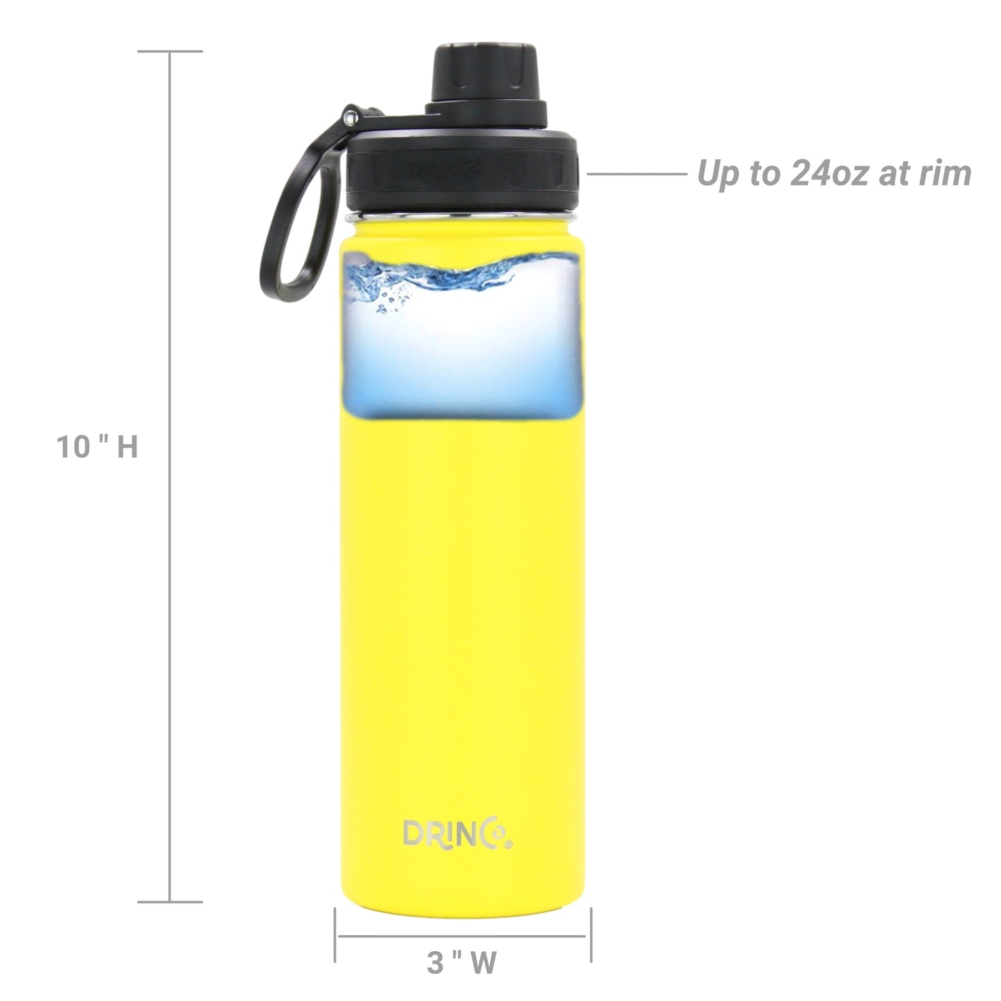 DRINCO® 22oz Stainless Steel Sport Water Bottle - Illuminating Yellow